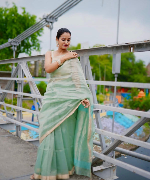 Tissue Silk Maheshwari Saree